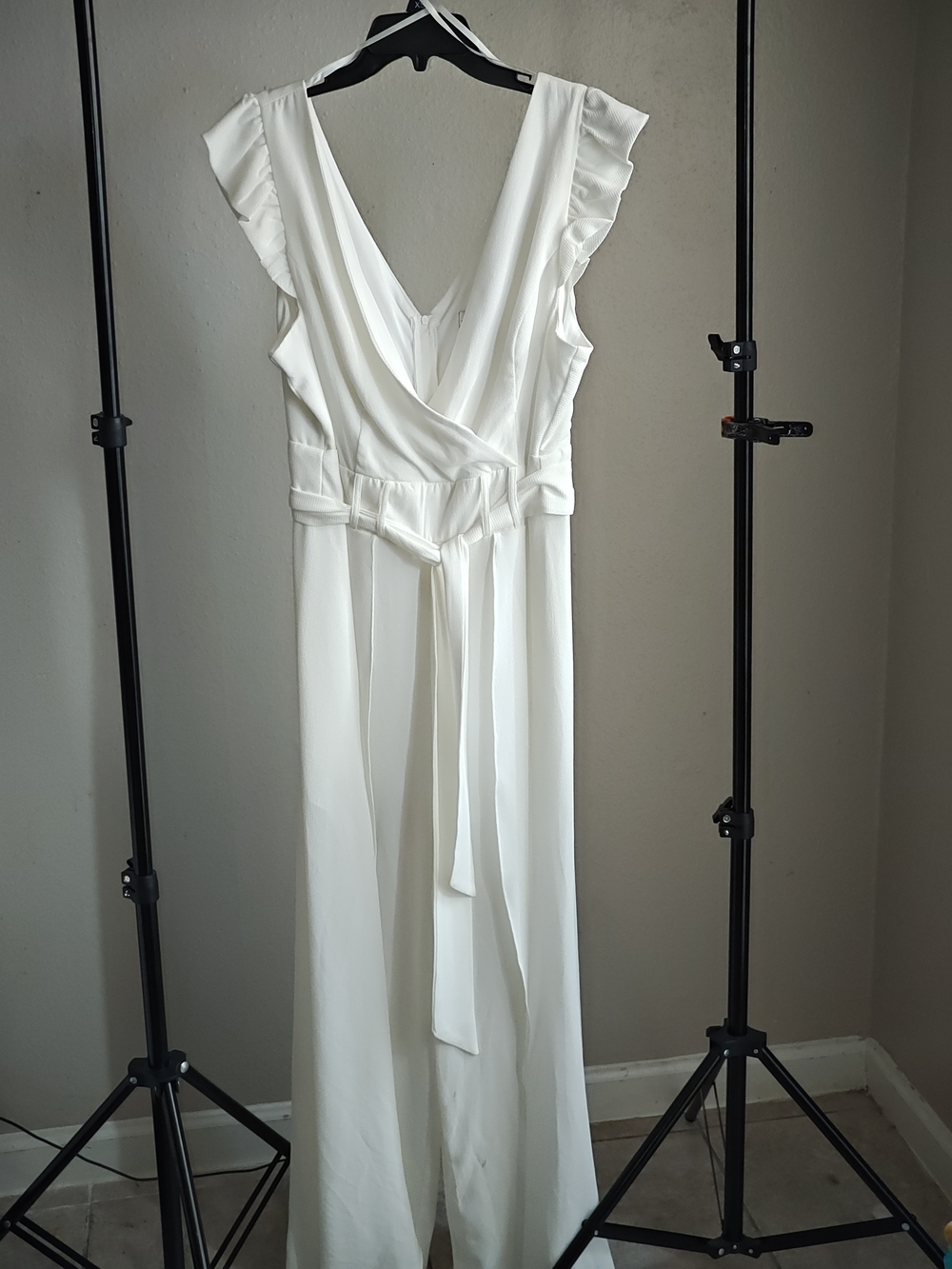 Premier White Maxi Dress with Waist Sash